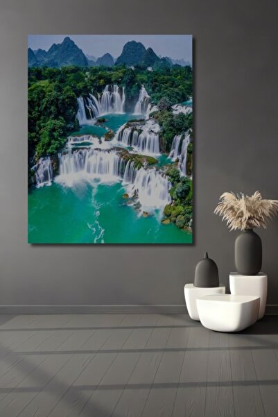 Teona Ahşap Πανέμορφο φυσικό τοπίο με ακουαρέλα, ξύλινο διακοσμητικό τραπέζι ...