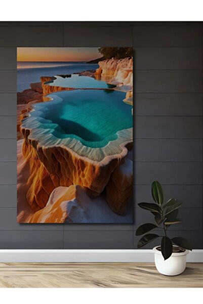 Teona Ahşap Διακοσμητικός πίνακας από τραβερτίνη Παμκακάλης με όψη ακουαρέλας...