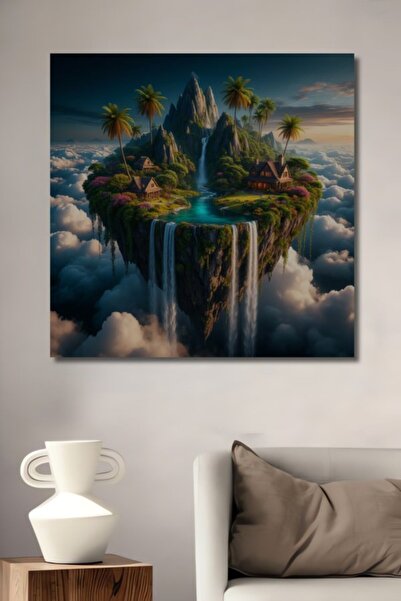 Teona Ahşap Ξύλινο Διακοσμητικό Τραπέζι με Εφέ Ελαιογραφίας  "Παράδεισος των ...