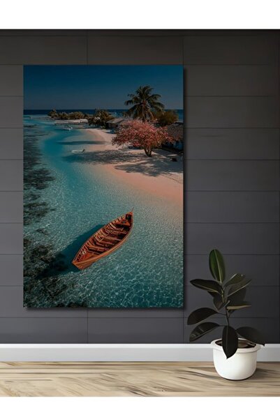 Teona Ahşap Διακοσμητικό ξύλινο τραπέζι με θέα στην ακτή των Μαλδίβων, με ελα...