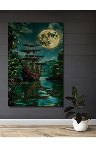 Teona Ahşap Διακοσμητικό ξύλινο τραπέζι με ελαιογραφία που μοιάζει με φαντάσμ...