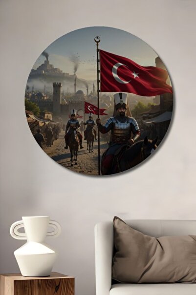 Teona Ahşap Στρογγυλοί Οθωμανοί πολεμιστές με την τουρκική σημαία, ιστορικός ...