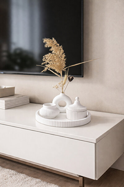 Zigzag Home Διακοσμητικό σετ βάζων 4 τεμαχίων σε στυλ Μποέμ, Ριγέ Δίσκος, Βάζ...