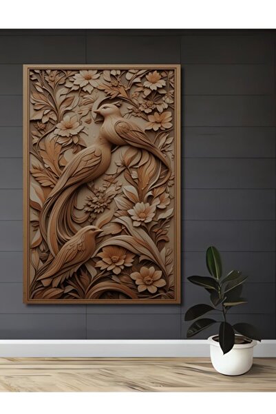 Teona Ahşap Ξύλινο έργο τέχνης με ανάγλυφο σχέδιο που αποτελείζει εικόνα πουλ...