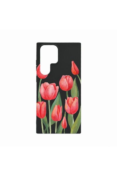 bestcase Θήκη, Συμβατή με Samsung Galaxy S23 Ultra, Κόκκινες Τουλίπες, Ανθεκτ...