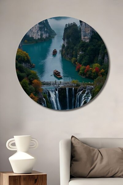 Teona Ahşap Στρογγυλό, πανέμορφο ξύλινο διακοσμητικό τραπέζι με θέα σε νερούρ...