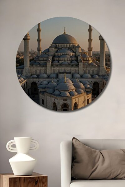 Teona Ahşap Στρογγυλό Πανέμορφο Ξύλινο Διακοσμητικό Τραπέζι με Μοτίβο Τζαμιού...