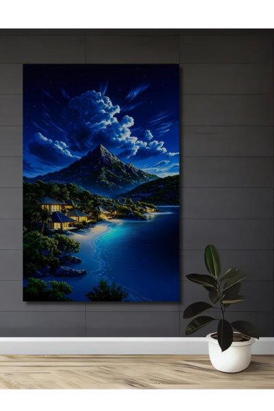 Teona Ahşap Τροπικό Οικουμενικό Τοπίο, Ξύλινο Διακοσμητικό Τραπέζι με Ελαιογρ...