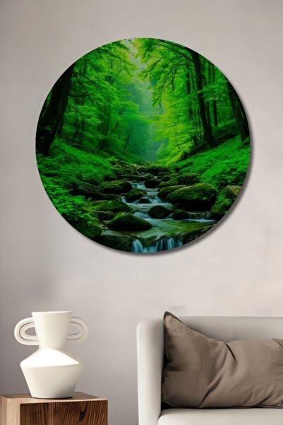 Teona Ahşap Στρογγυλός πράσινος καταρράκτης του δάσους με ρεαλιστική εμφάνιση...