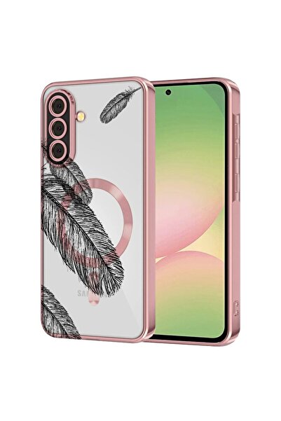 bestcase Πολυτελής Θήκη MagSafe, Συμβατή με Samsung Galaxy S24 FE, Μαύρα φτερ...