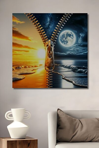 Teona Ahşap Ξύλινο διακοσμητικό τραπέζι με σχέδιο φερμουάρ που αποτελείται απ...