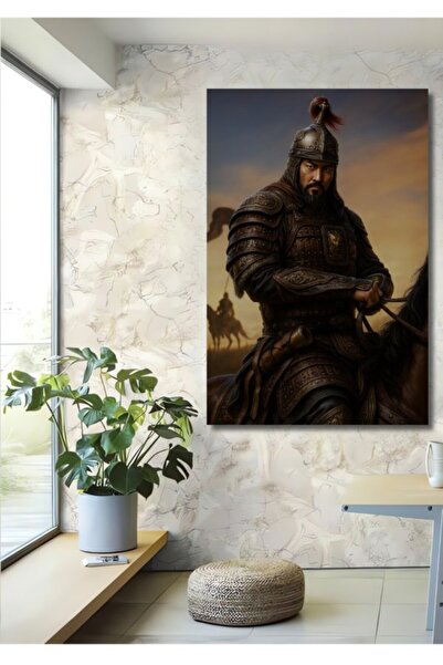 Teona Ahşap Μογγολικός αυτοκράτορας Τζένγκις Χαν, Ξύλινο Διακοσμητικό Έργο Τέ...