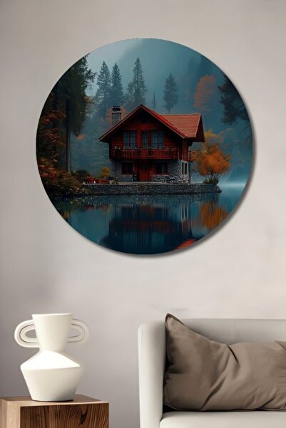 Teona Ahşap Στρογγυλό Ξύλινο Διακοσμητικό Τραπέζι για το Σπίτι, την Είσοδο, τ...