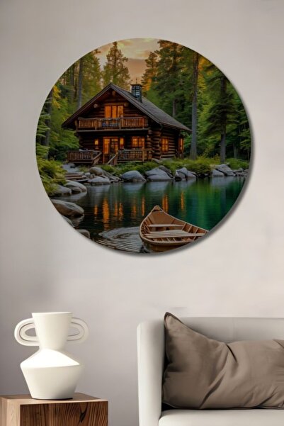 Teona Ahşap Στρογγυλό Ξύλινο Διακοσμητικό Τραπέζι Σπίτι στην πλαϊνή περιοχή τ...