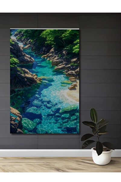 Teona Ahşap Καθαρά Νερά και Πράσινος Χορός της Φύσης Ξύλινο Διακοσμητικό Πίνα...