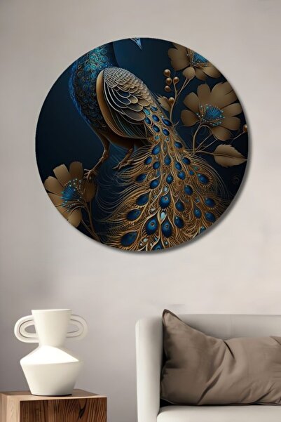 Teona Ahşap Στρογγυλό Ξύλινο Διακοσμητικό Πίνακα με Ελαιογραφία Πανέμορφων Χρ...