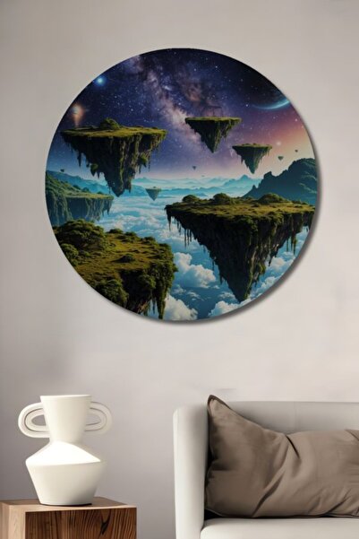 Teona Ahşap Στρογγυλό Ιπτάμενο Νησί με θέα στον χώρο, Φανταστική Τέχνη, Διακο...