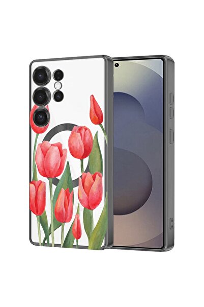 bestcase Πολυτελής Θήκη MagSafe, Συμβατή με Samsung Galaxy S24 Ultra, Κόκκινε...