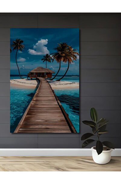 Teona Ahşap Μαλδίβες Τροπικός Παράδεισος Ξύλινο Διακοσμητικό Τραπέζι για Σπίτ...