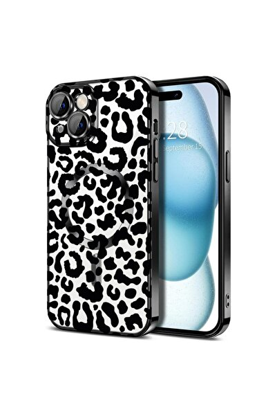 bestcase Πολυτελής Θήκη MagSafe, Συμβατή με Apple iPhone 14 Plus, Μαύρη Λεοπά...