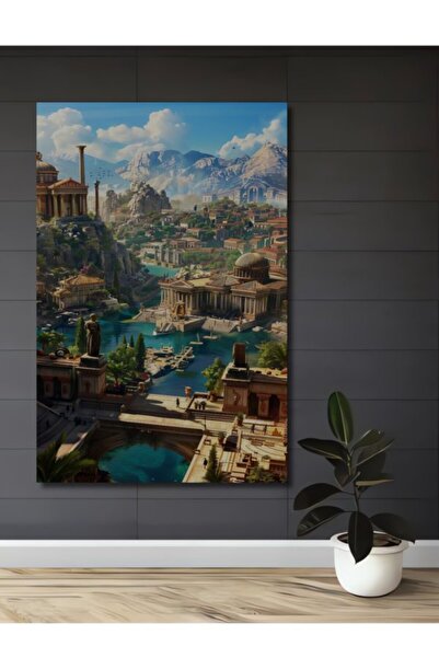 Teona Ahşap Αρχαίο Ρωμαϊκό Αστικό Τοπίο, Ξύλινο Διακοσμητικό Τραπέζι με Ελαιο...