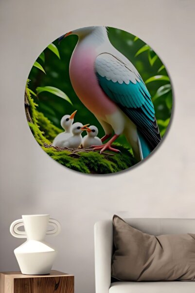 Teona Ahşap Ξύλινη Διακοσμητική Ζωγραφική σε Στρογγυλές Φωλιές Περιστεριών γι...