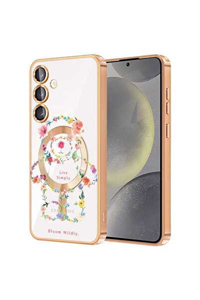 bestcase Πολυτελής Θήκη MagSafe, Συμβατή με Samsung Galaxy A35, Φλοράλ Αρκουδ...