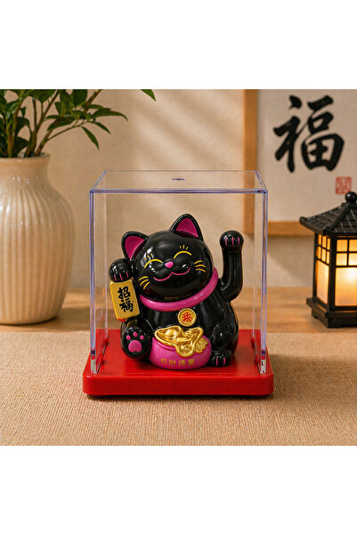 hediyeconcepti Şans Getiren Siyah Kedi Biblo Maneki Neko Dekoratif Obje Feng ...