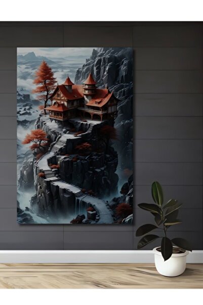 Teona Ahşap Μυστηριώδες Ορεινό Αρχοντικό Ξύλινο Διακοσμητικό Τραπέζι με Εμφάν...