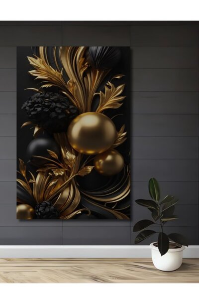 Teona Ahşap Ξύλινο διακοσμητικό τραπέζι με χρυσό και μαύρο πολυτελές σχέδιο φ...