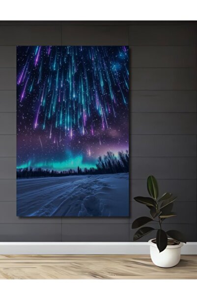 Teona Ahşap Κοσμική Βροχή και Φώτα Αυρόρας Ψηφιακή Τέχνη Ξύλινο Διακοσμητικό ...