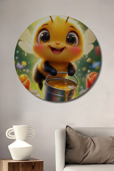 Teona Ahşap Στρογγυλός χαριτωμένος ξύλινος διακοσμητικός κουβάς μελιού με σχέ...