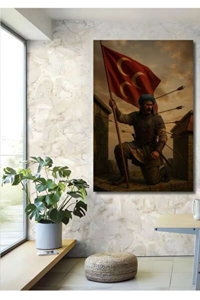 Teona Ahşap Οθωμανός Πολεμιστής, Ξύλινο Διακοσμητικό Τραπέζι με Ελαιογραφία, ...