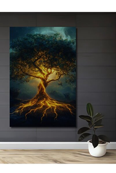 Teona Ahşap Διακοσμητικό Ξύλινο Τραπέζι με Ενεργειακή Εμφάνιση Δέντρου της Ζω...