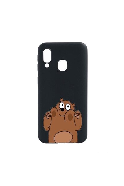 bestcase Θήκη σιλικόνης, Συμβατή με Samsung Galaxy A40, Σχέδιο αρκούδας, ανθε...