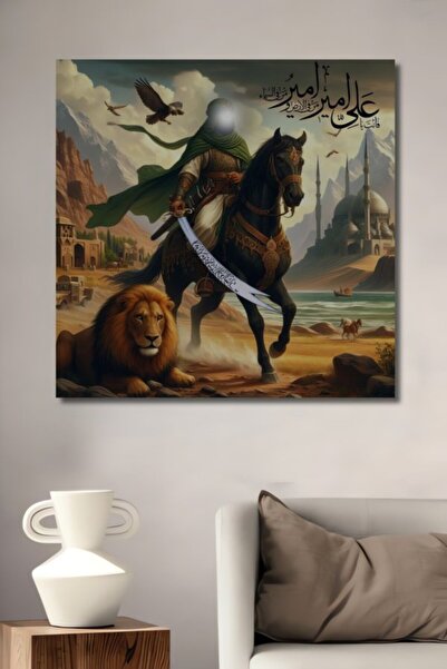 Teona Ahşap Τέχνη ελαιογραφίας με εμφάνιση λιονταριού και αετού σε ξύλινο δια...