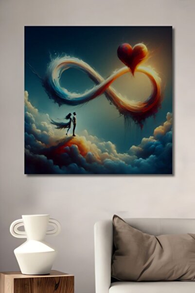 Teona Ahşap Αιώνια Αγάπη Αιώνια Καρδιά με Μοτίβο Ελαιογραφίας με Μοντέρνα Εμφ...