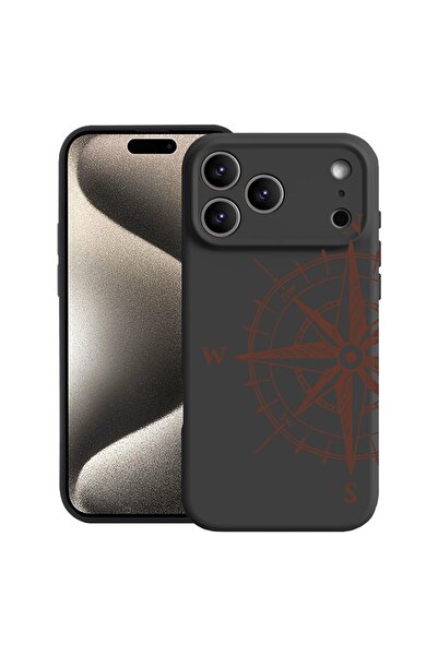 bestcase Калъф за Apple iPhone 17 Pro Max с дизайн Компас, Премиум силикон, М...