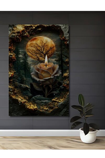 Teona Ahşap Μυστηριώδες Τριαντάφυλλο Δάσους και Πανσέληνος, Ξύλινο Διακοσμητι...