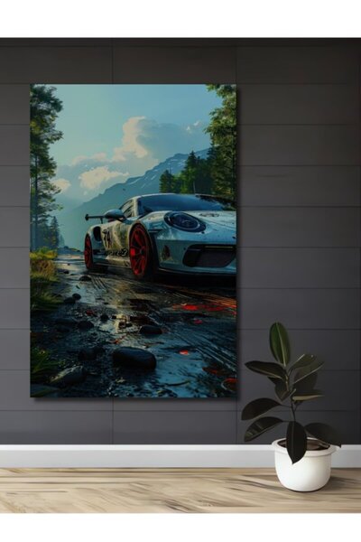 Teona Ahşap Ξύλινο διακοσμητικό τραπέζι με ελαιογραφία Porsche 911 GT3 RS με ...