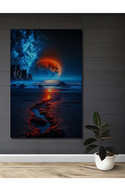 Teona Ahşap Mysterious Moonlight Coast Ξύλινο Διακοσμητικό Τραπέζι Ψηφιακής Ε...