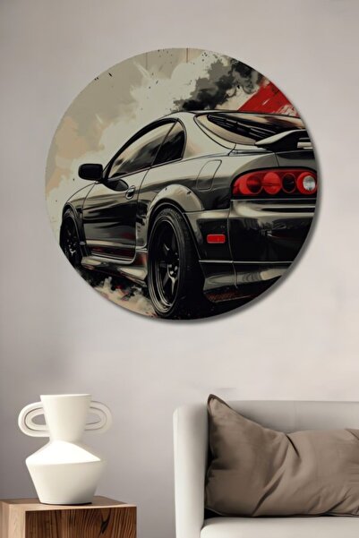 Teona Ahşap Στρογγυλό Ξύλινο Διακοσμητικό Πίνακα Ζωγραφικής Μοντέρνας Τέχνης ...