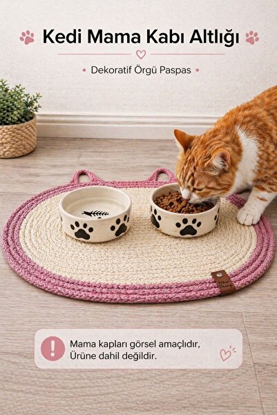 NitruDesign Kedi ve Köpek Mama ve Su Kabı Paspası
