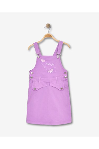 ALG Girls' Salopet - Cotton Linen - Butterfly Embroidery Detail