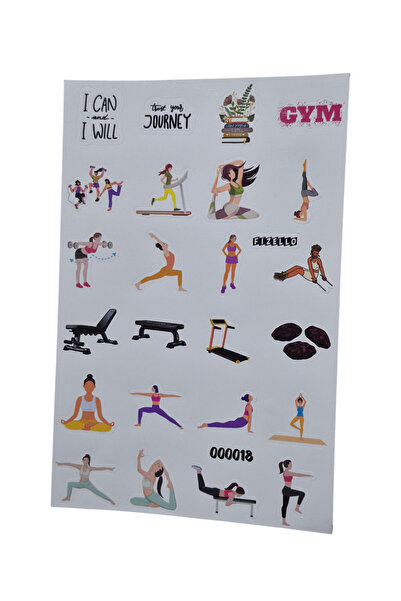 Fizello Σετ αυτοκόλλητων ετικετών για γυμναστική - 24 αυτοκόλλητα - Κομμένα μ...