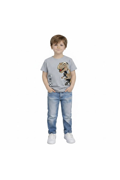 Yale Kids تي شيرت للأولاد من عمر 3-8 سنوات مصنوع من القطن بنسبة 95%