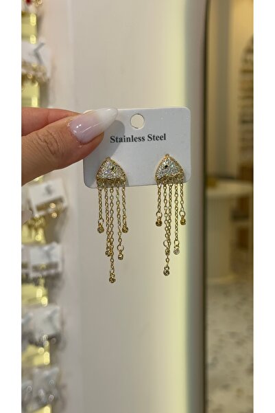SU PERİSİ TAKI BİJUTERİ ÇELİK KARARMAZ 14K GOLD SALLANTILI ZİNCİR DETAYLI BAL...