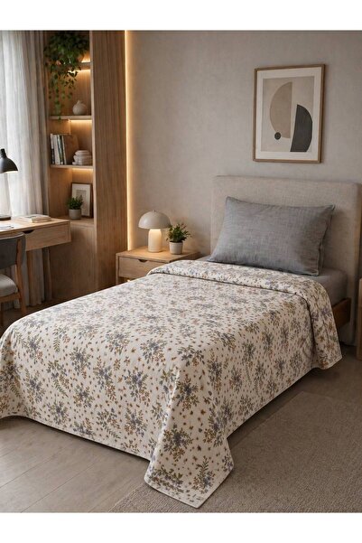 ŞENER HOME Σετ μονό πικέ με μοτίβο Poppy με ελαστικό σεντόνι