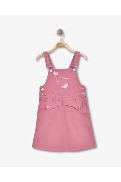 ALG Girls' Salopet - Cotton Linen - Butterfly Embroidery Detail