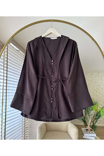 unika boutique Kadın Dügme Dedatylı Tensel Kumaş Kimono